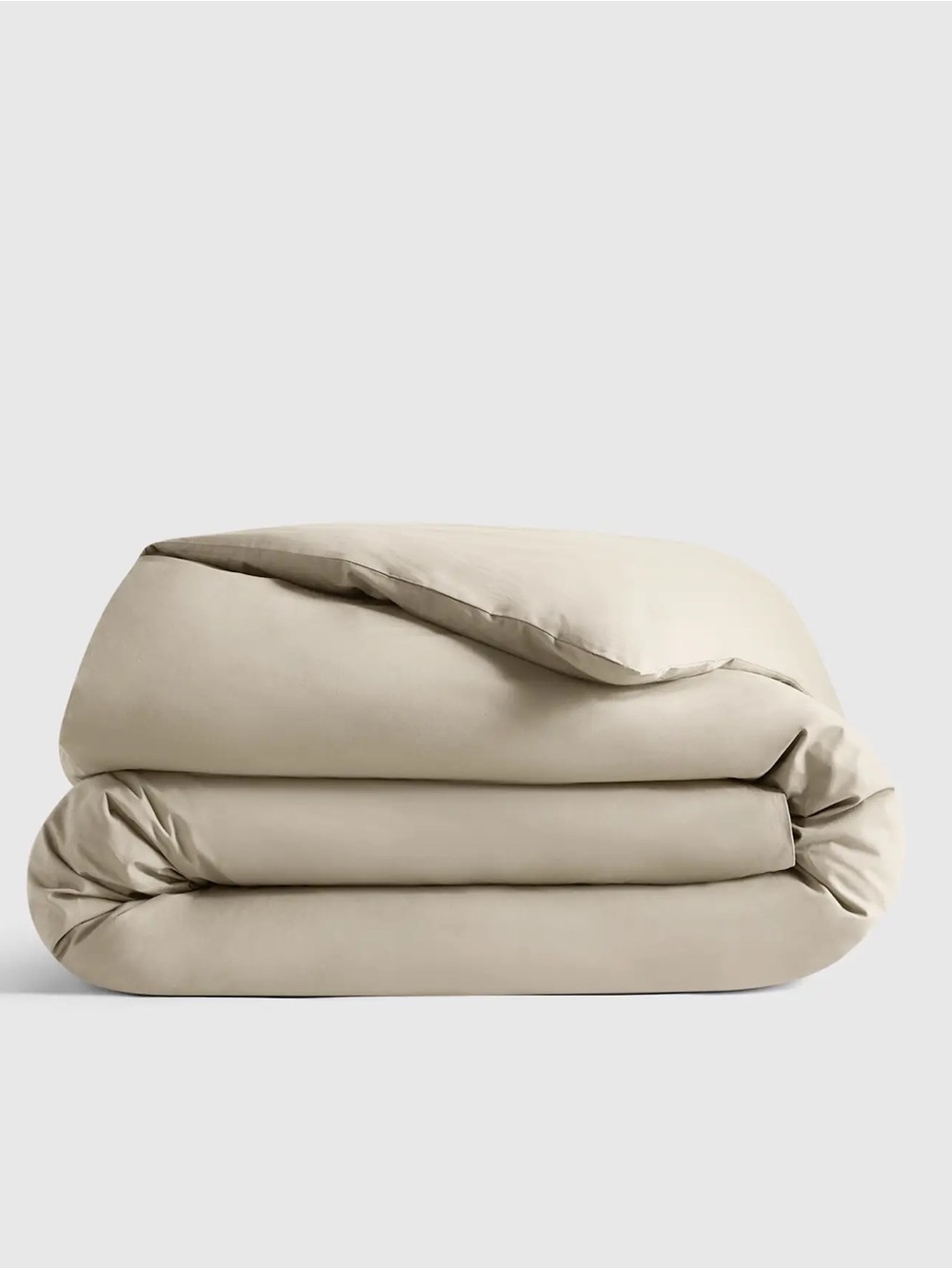 Quince Organic Crisp Cotton Percale King/Cal King Duvet Cover Tan Toffee